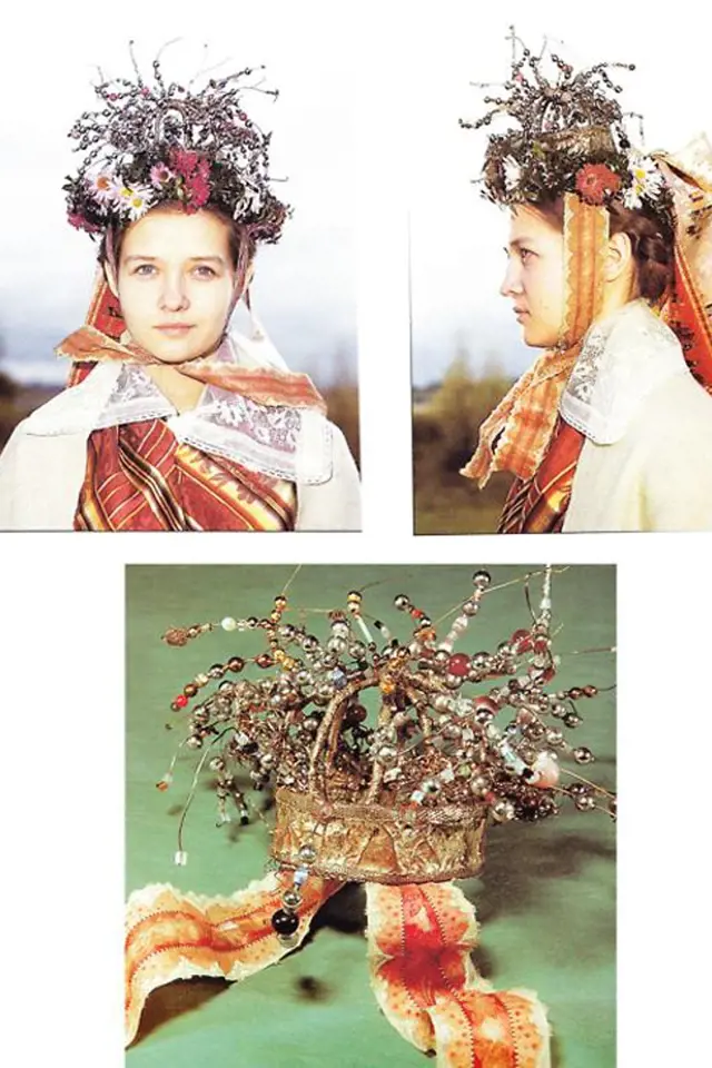 Ilustrační foto - nevěsta s tradiční pokrývkou hlavy v Litvě