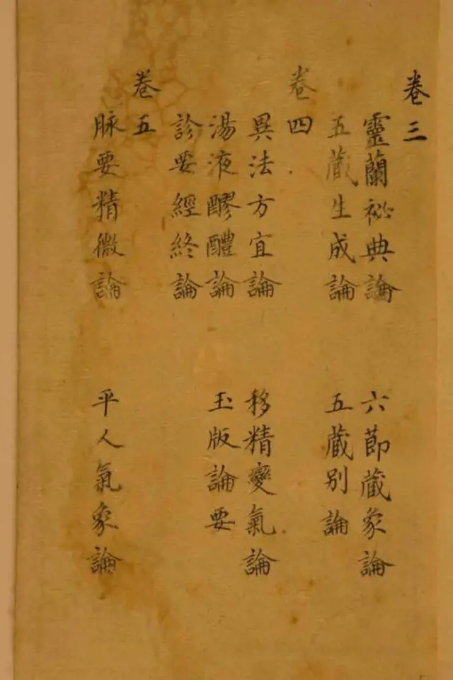 První text, Suwen z kanónu Chuang-ti nej-ťing se týká teoretického základu čínské medicíny a jejích diagnostických metod.