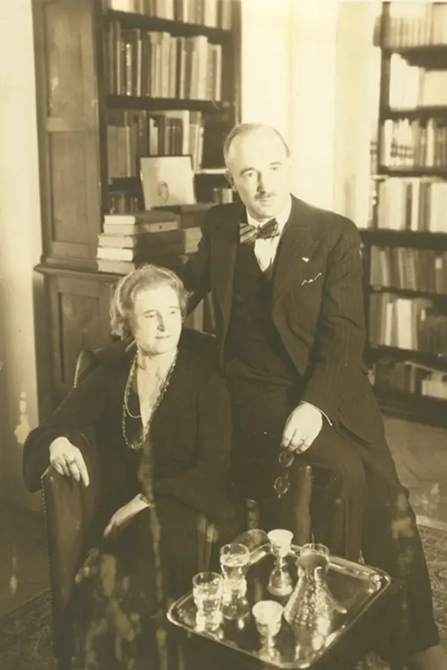 Edvard Beneš s manželkou Hanou.