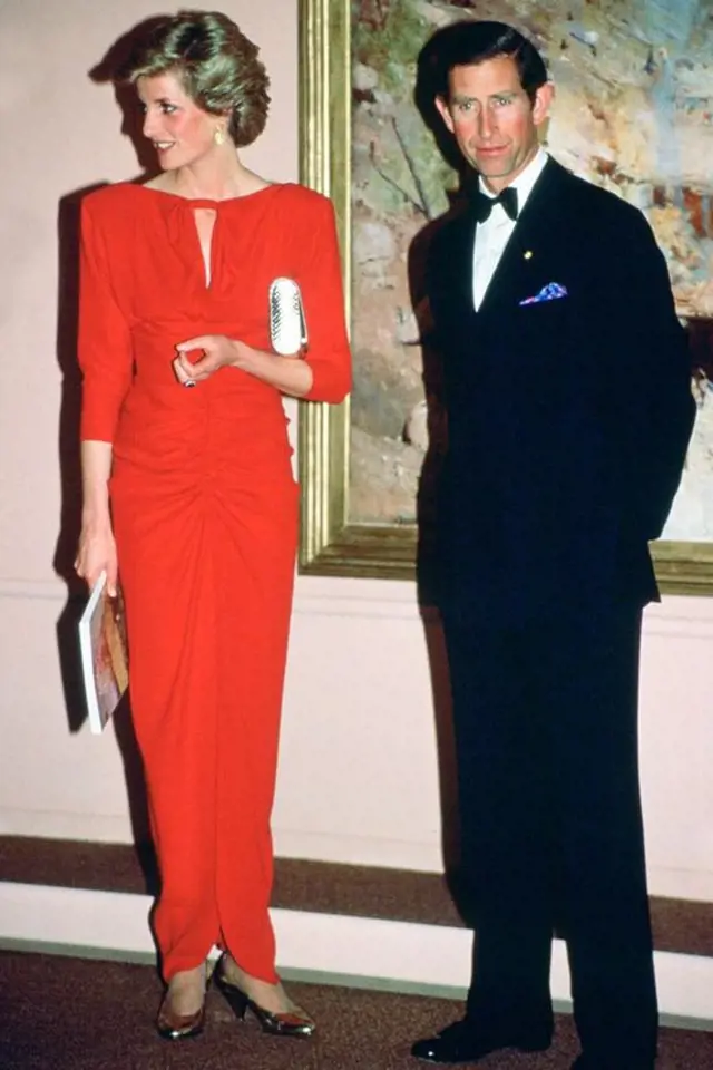 Dlouhé červené šaty oblékla Diana mnohokrát.