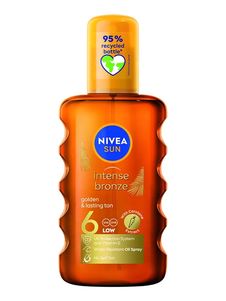 Olej na opalování s betakarotenem a vitaminem E, se složením respektujícím oceány, OF 6, Nivea, 220 Kč