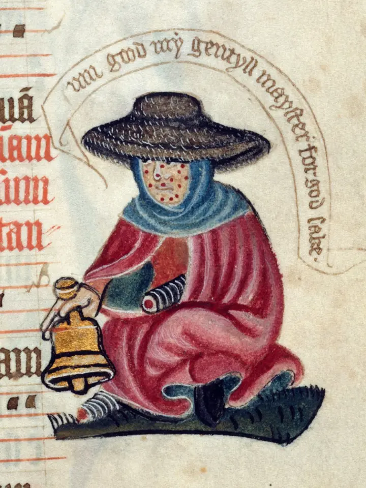 Malomocní museli ve středověku zvonit zvonkem, aby upozornili zdravé na svou přítomnost.