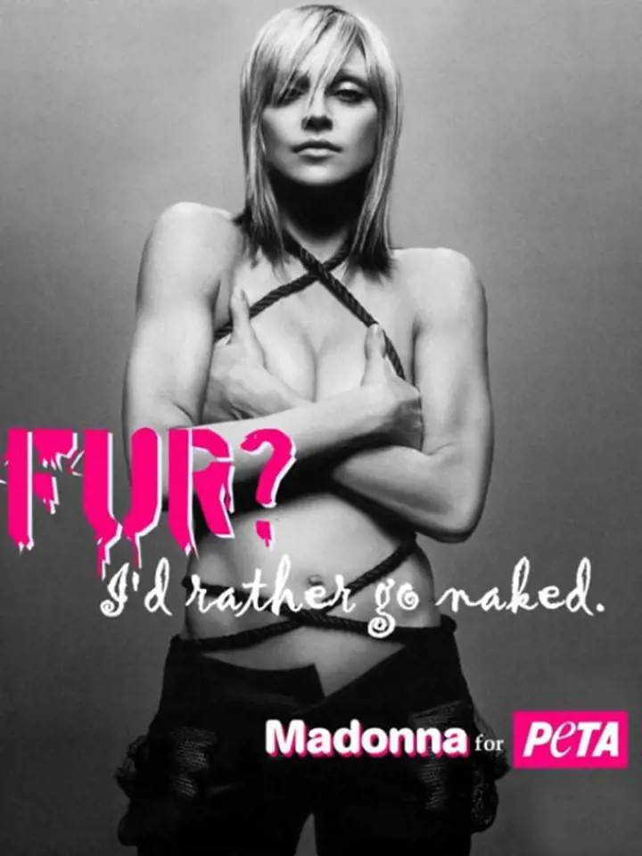 Tito slavní se svlékli pro organizaci PETA - Madonna