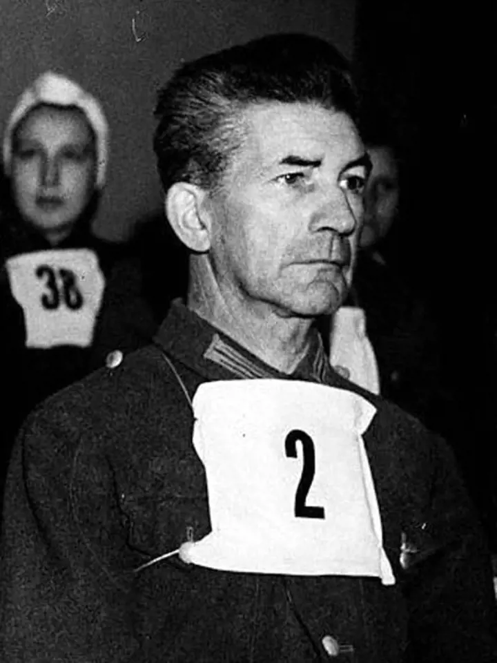 Německý nacistický lékař Fritz Klein u soudu v roce 1945.