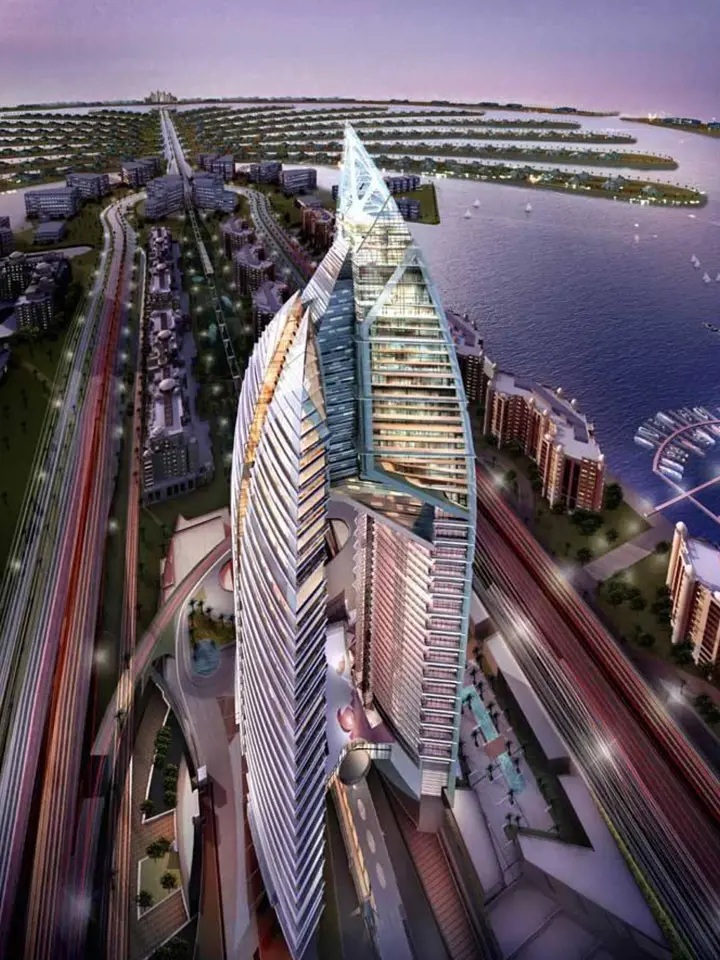Trump Tower Dubai situovaný na Palmovém ostrově od WS Atkins & Partners, Dubaj