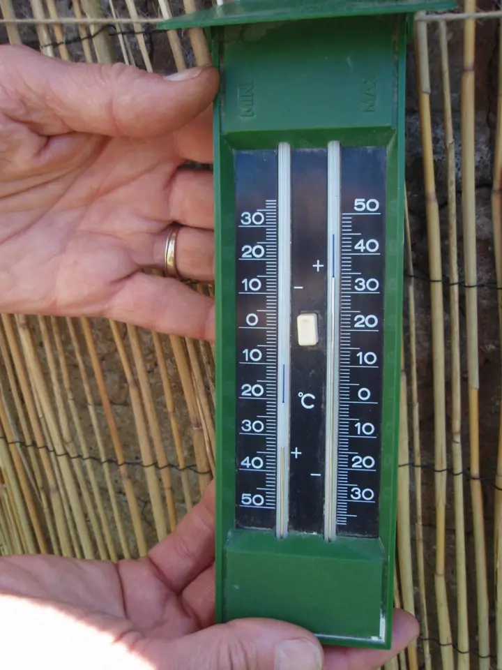 Teploměr zaznamenávající teplotní minima i maxima