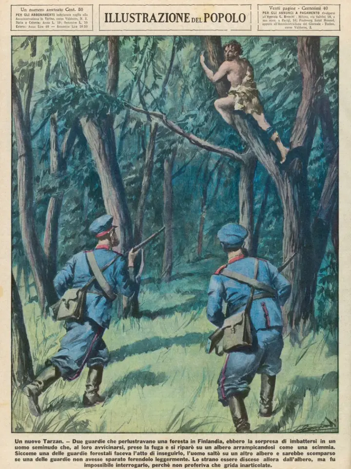 Ilustrace divokého muže z Finska, 1934