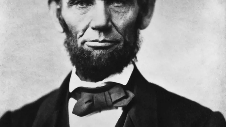 Americký prezident Abraham Lincoln na studiové fotografii