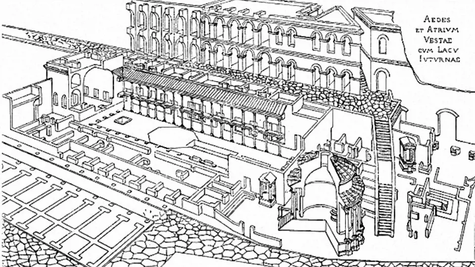Rekonstrukce chrámu bohyně Vesty, Christian Huelsen (1905)