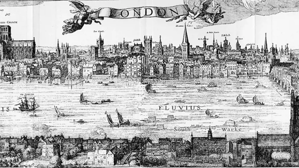 Panoráma Londýna od Claese Van Visschera z roku 1616