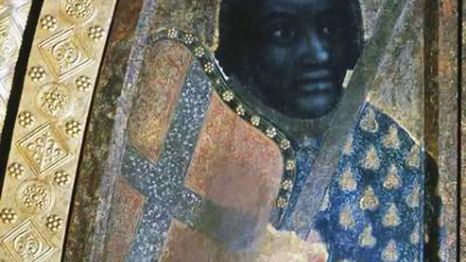Svatý Mořic od Jana z Opavy, středověkého písaře a iluminátora ze 14. století
