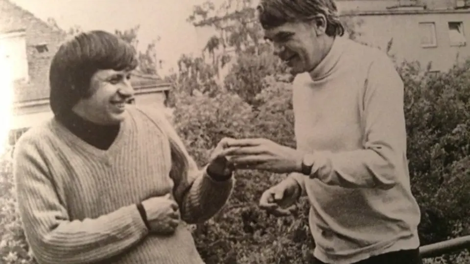 Ivan Klíma s Milanem Kunderou, 70. léta