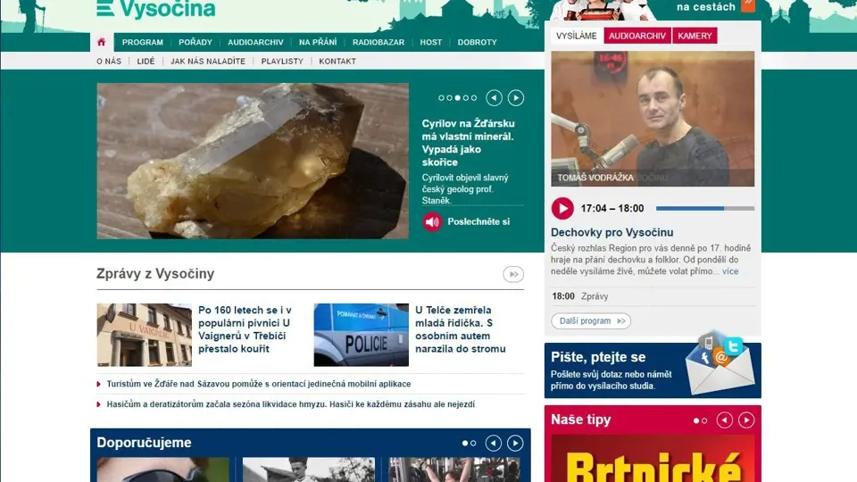 Nový web s novým logem Český rozhlas Vysočina
