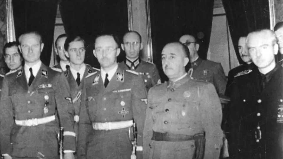 Francisco Franco v roce 1940 v Madridu během setkání s Heinrichem Himmlerem