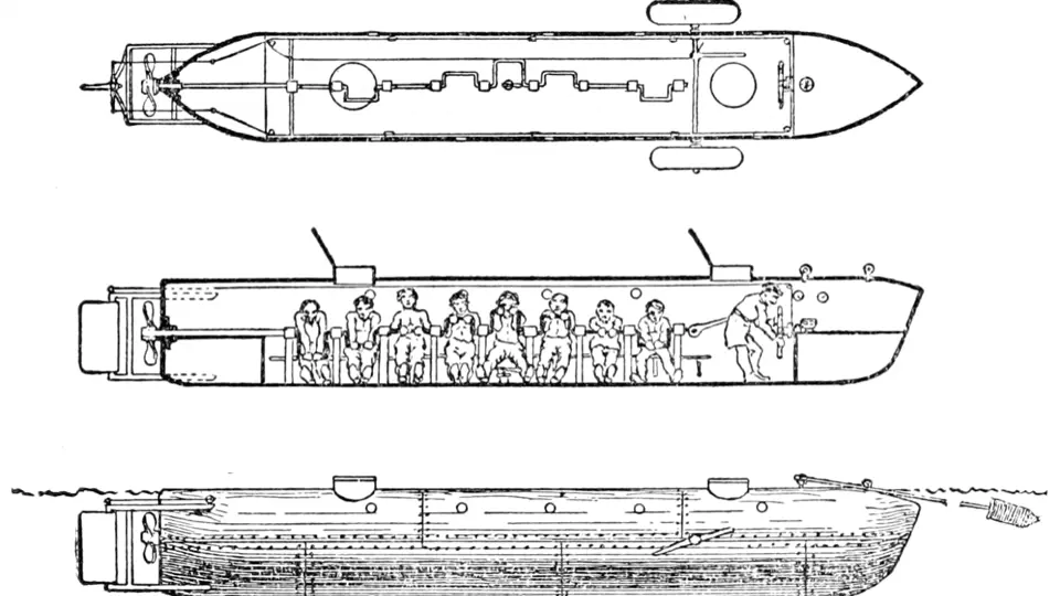Původní nákresy ponorky