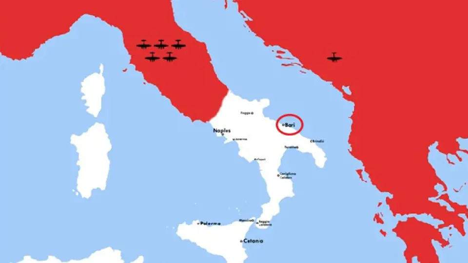 Poloha města Bari na mapě
