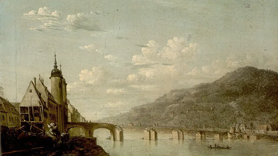 Povodeň roku 1784 zasáhla řadu evropských měst. Takhle vypadal Heidelberg