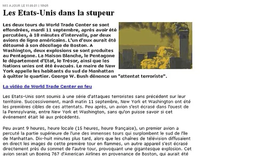 Webová stránka serveru Le Monde