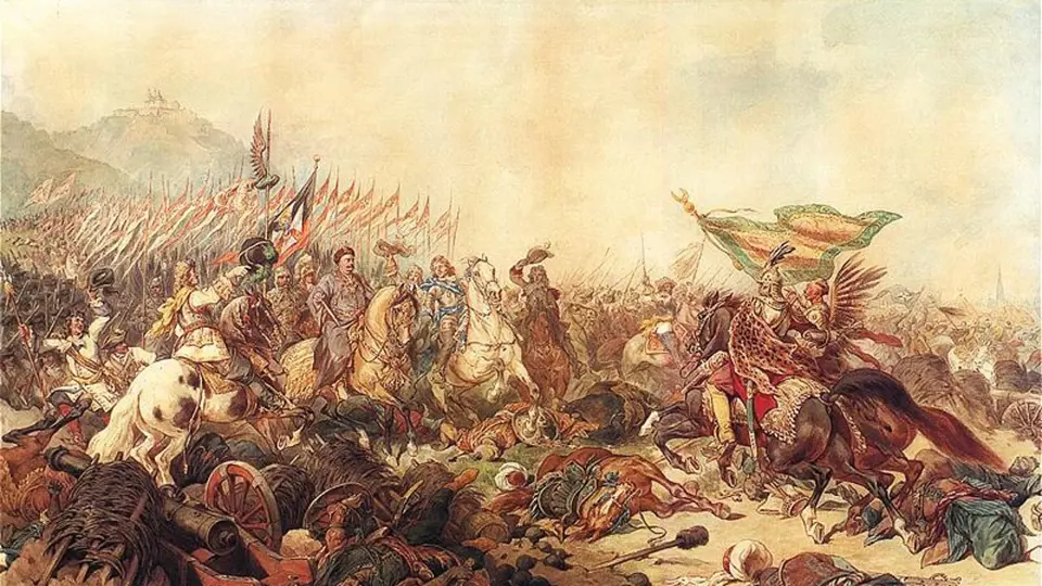 Útok polské kavalerie pod vedením Jana III. Sobieského na Osmany.