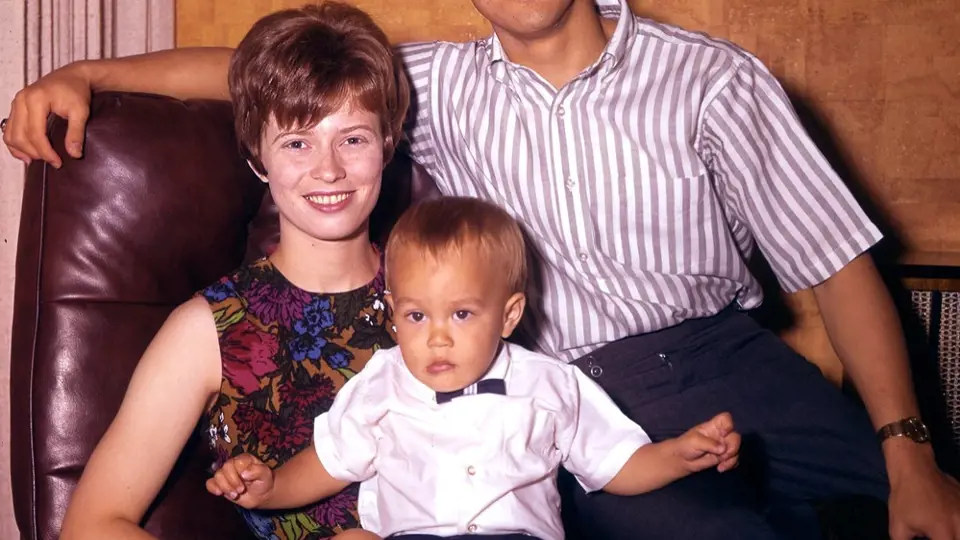 S manželkou Lindou a synem Brandonem