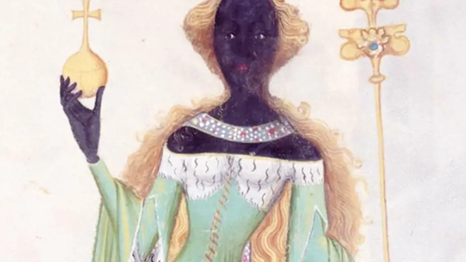 České středověké malby, použité v argumentaci pro hře. Zde obraz Královny ze Sáby z 15. století