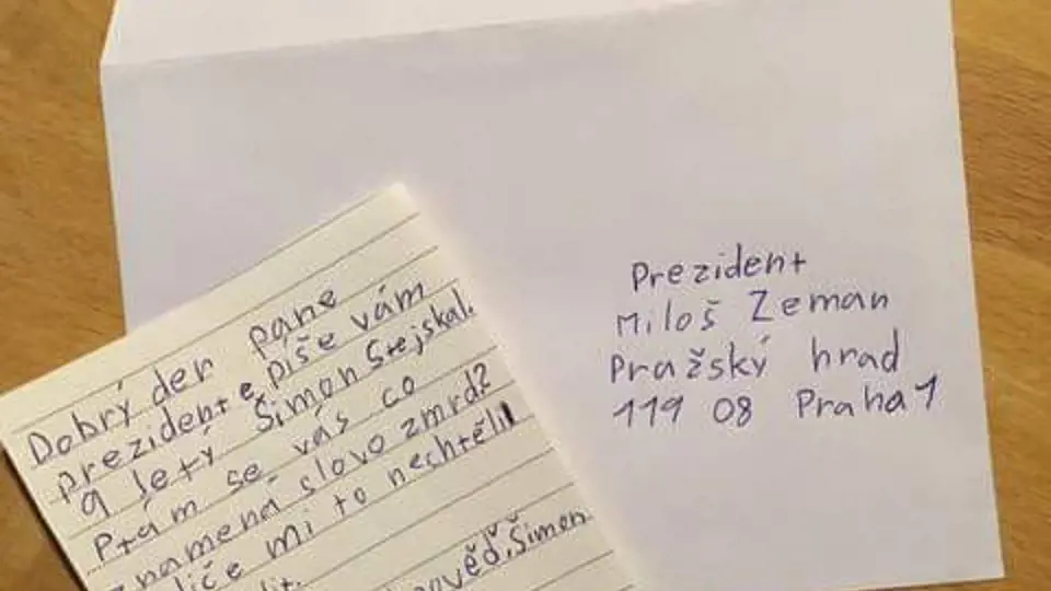 Fotka údajného dopisu devítiletého Šimona se stala hitem sociálních sítí