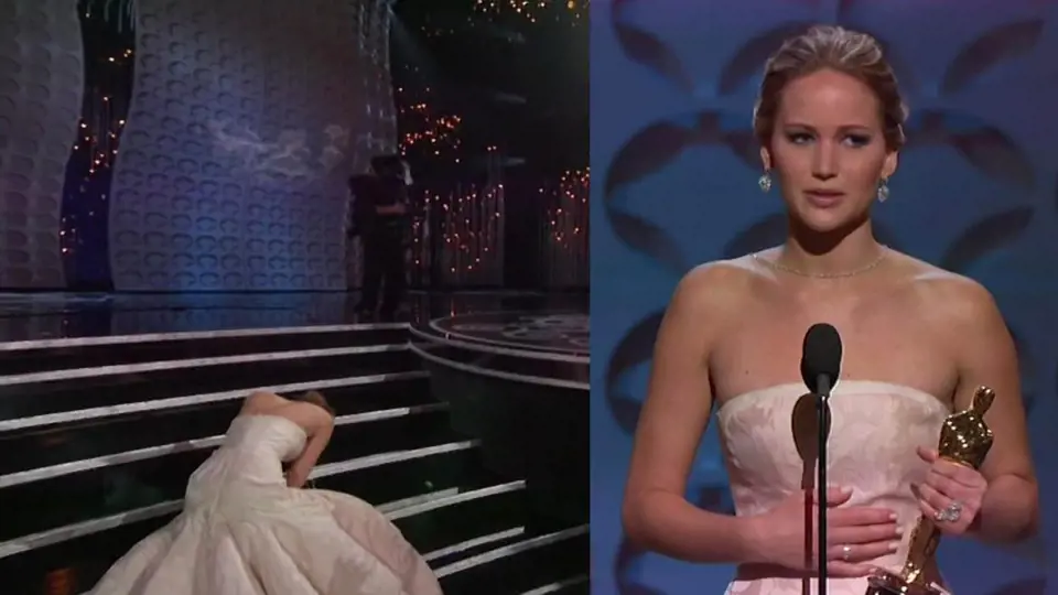 Jennifer Lawrence upadla, když si šla pro Oscara