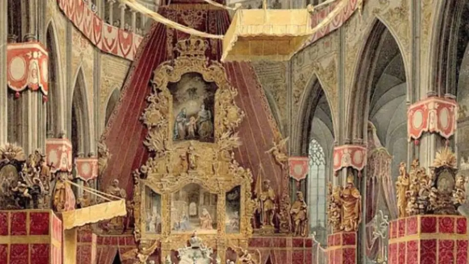 Korunovace Ferdinanda V. v katedrále Sv. Víta.