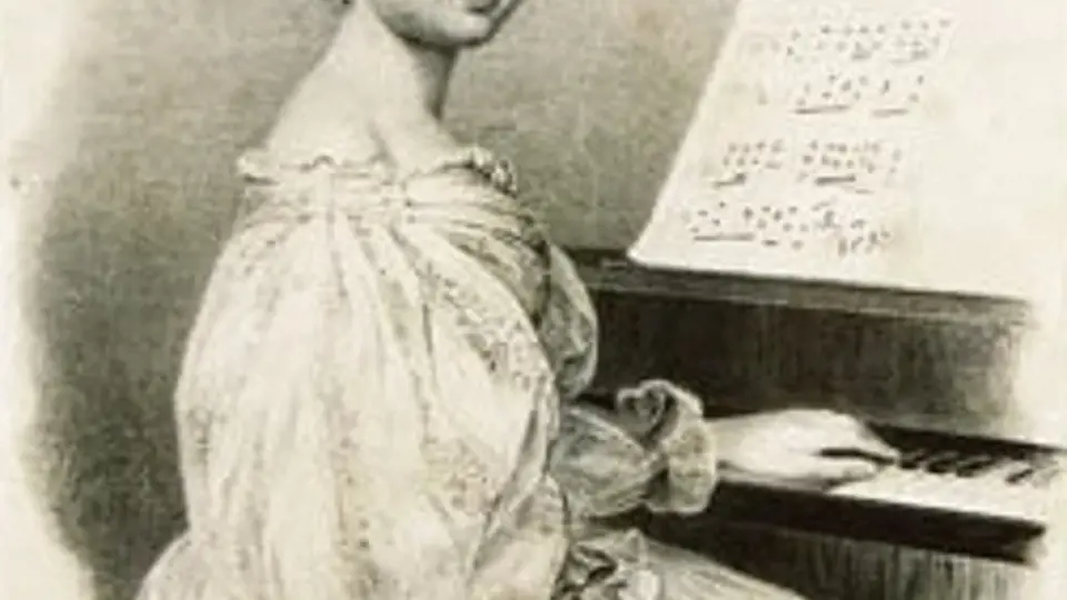 Clara Wiecková na litografii z roku 1835