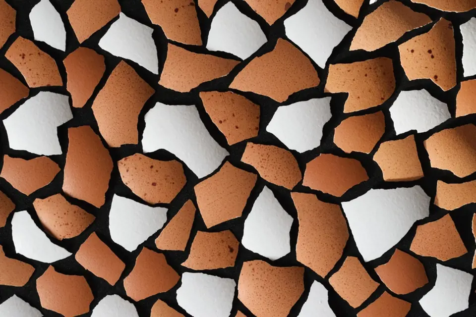Při tvorbě mozaiky můžeme využít i přirozené barevnosti vaječných skořápek.
