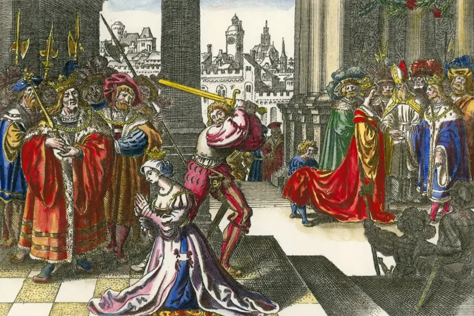 Poprava Anny Boleynové - autor malby: Johann Ludwig Gottfried