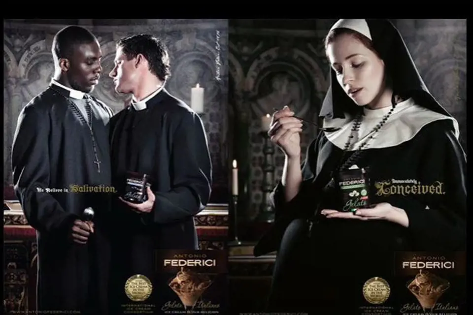 Obzvláště u italské katolické církve reklamy firmy Benetton vyvolávají velký odpor