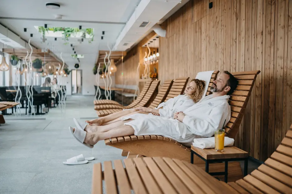 Po sauně se můžete odpočinout v relaxační zóně.