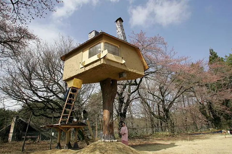 Stromodům v japonské vesnici Hokuto byl stavěný postupně 4 měsíce. Dům je postavený na japonském cypřiši vysokém čtyři metry.