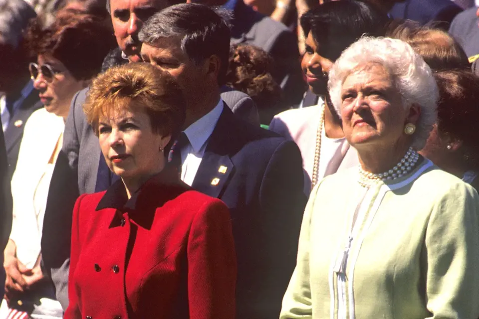 Raisa Gorbačovová s Barbarou Bushovou