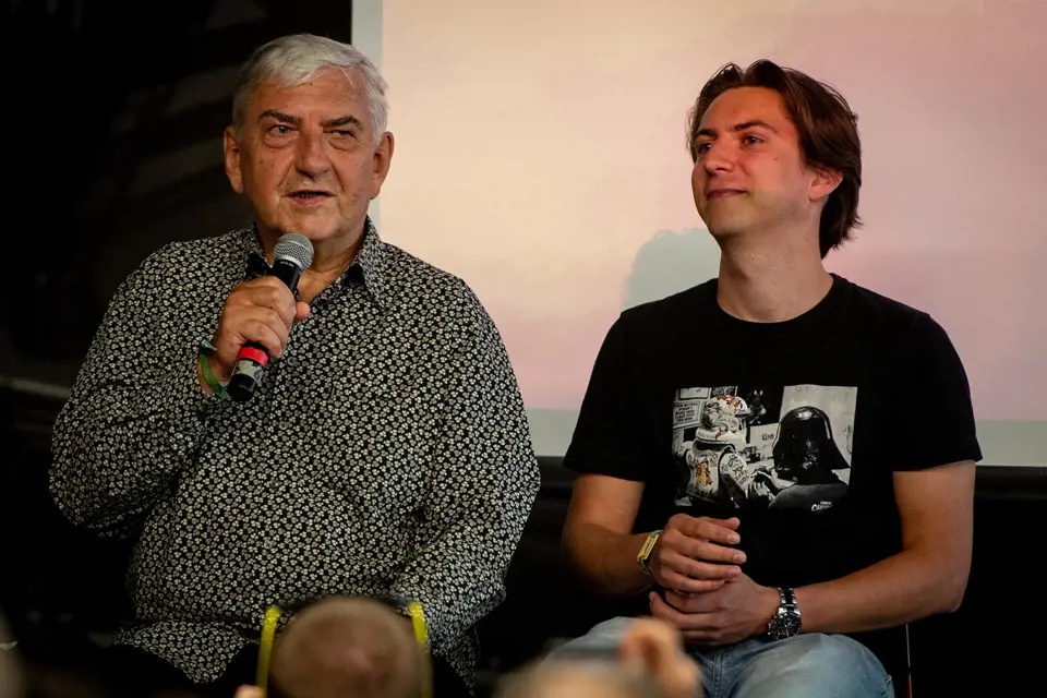 Miroslav Donutil se synem Martinem na festivalu Colours of Ostrava. 