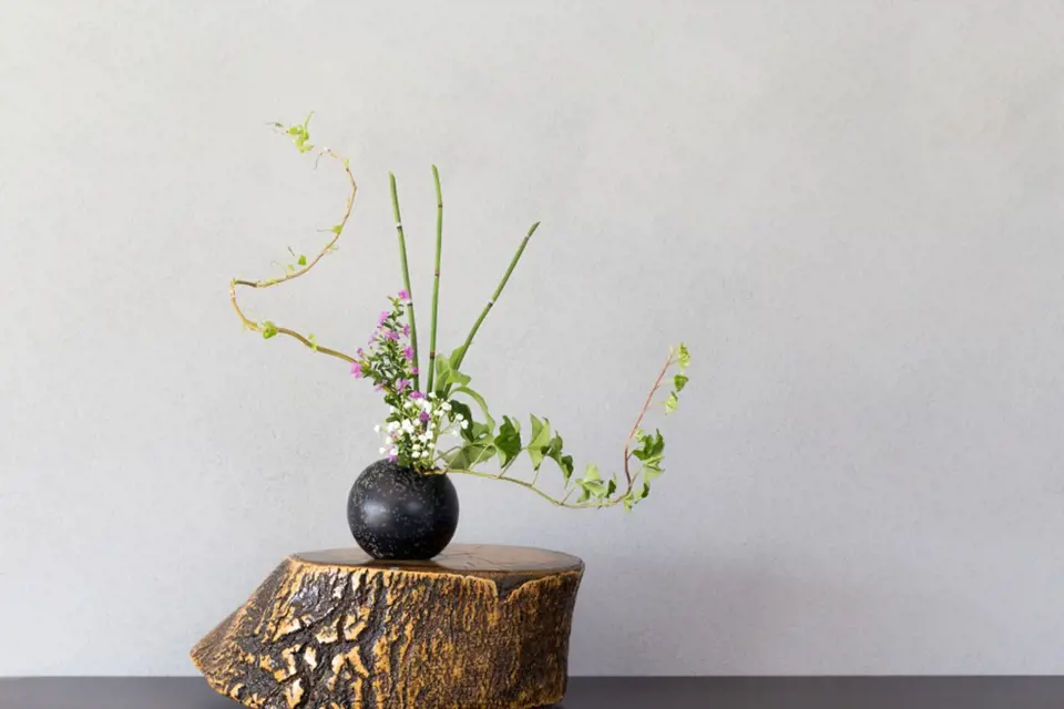 Prastarý japonský způsob aranžování květin, to je ikebana.