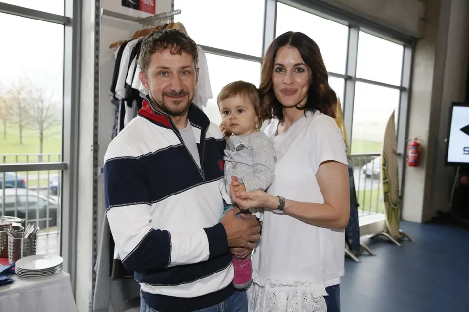 Lucie Křížková s manželem a dcerou