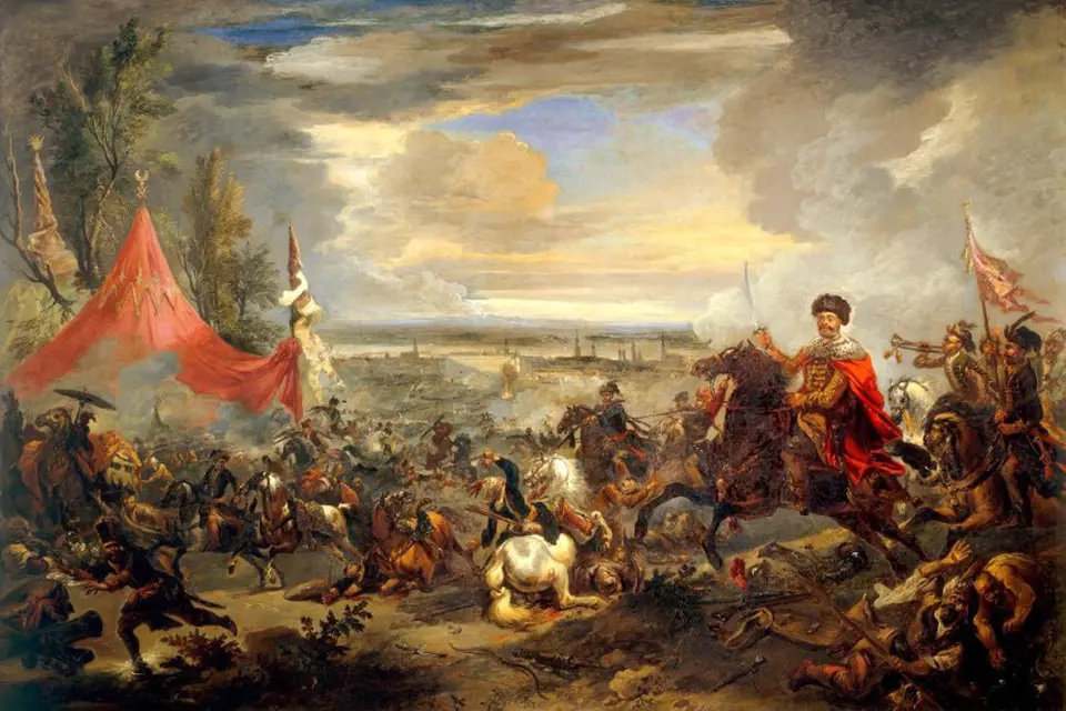 Útok polské kavalerie pod vedením Jana III. Sobieského na Osmany.
