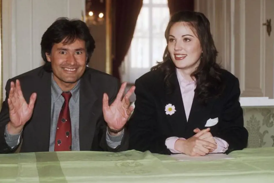 1994 - Ivana se svým prvním manželem Danielem Ubaudem, který je otcem její jediné dcery Daniely.