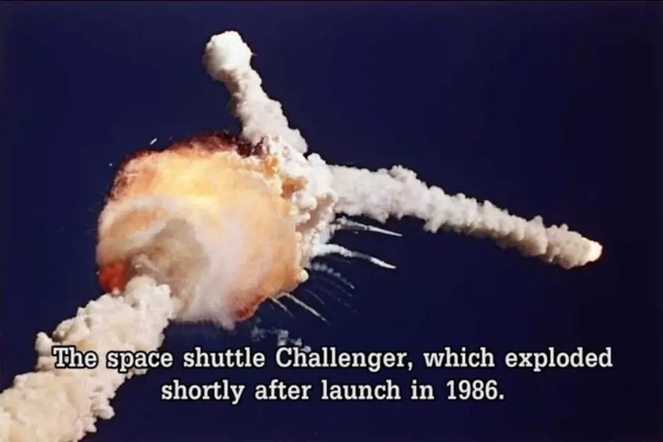 Exploze raketoplánu Challenger v roce 1986. Plavidlo vybuchlo krátce po startu.