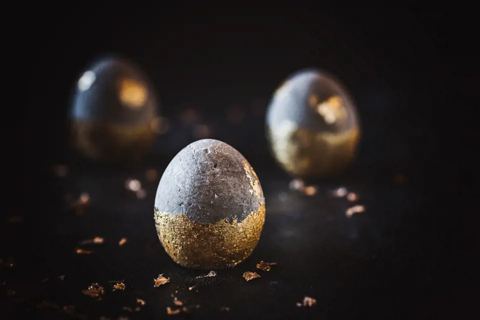 zdobená betonová vejce 