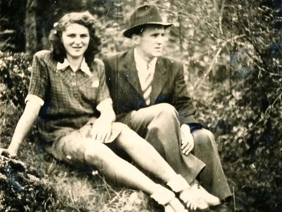 Josef Hasil se snoubenkou Marií Vávrovou.