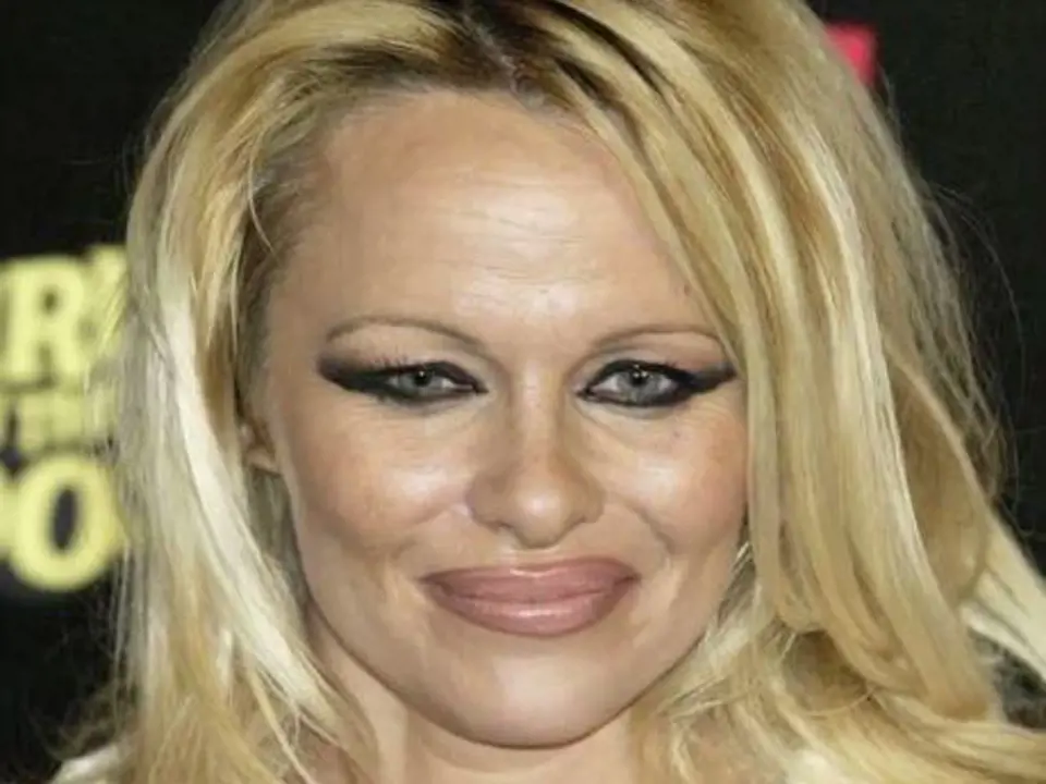 Pamela Anderson - tady je špatně barva konturky i velmi neslušivě orámované oči.