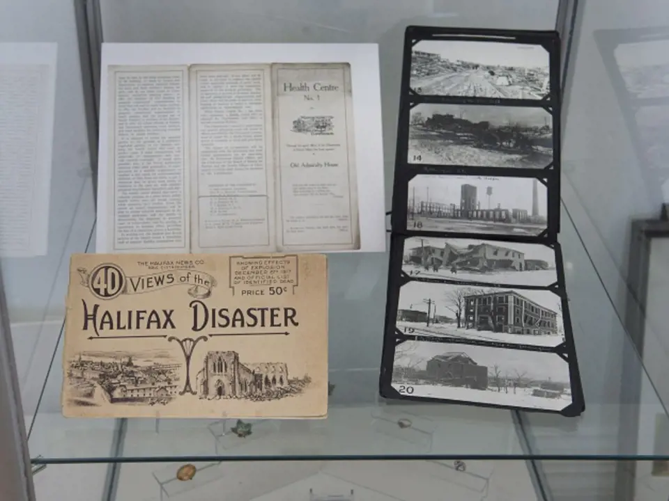 Exponáty muzea věnovaného výbuchu; Halifax