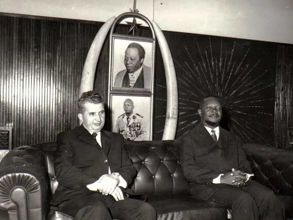 Ceausescu na návštěvě Středoafrické republiky