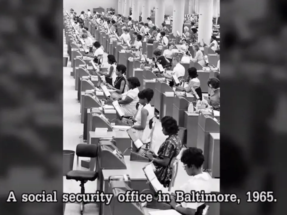 Úřad sociálního zabezpečení v americkém Baltimoru - rok 1965.