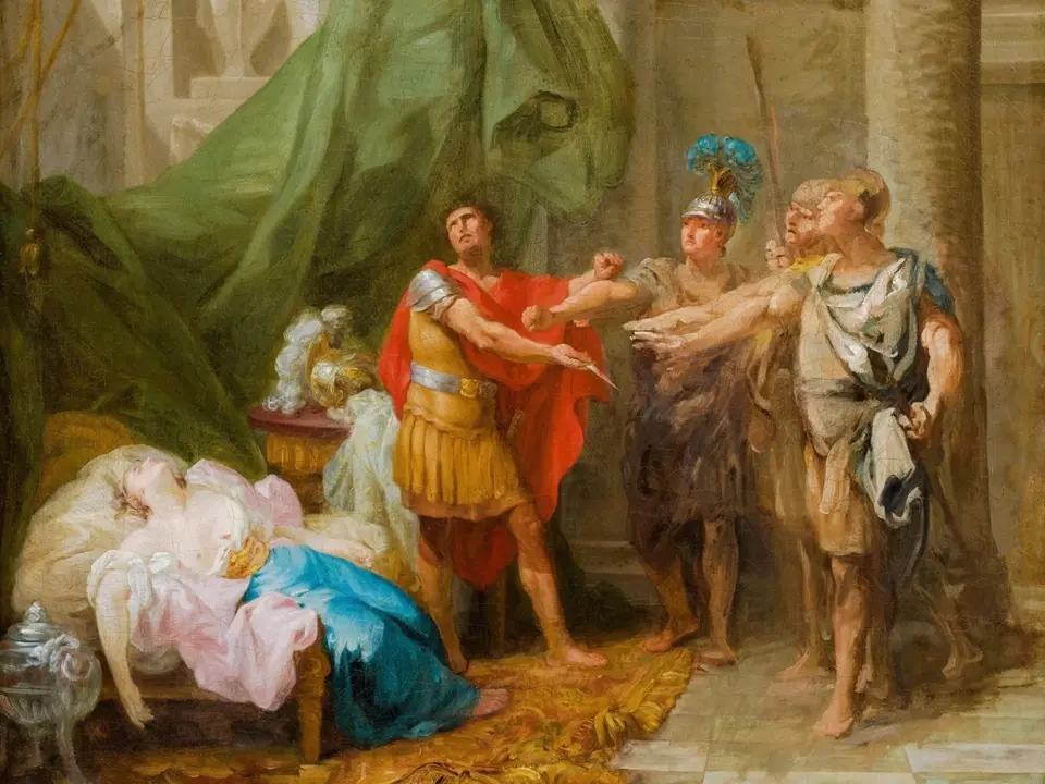 Příbuzní Lukrécie přísahali pomstu (malba od Jacquese Antoina Beauforta)