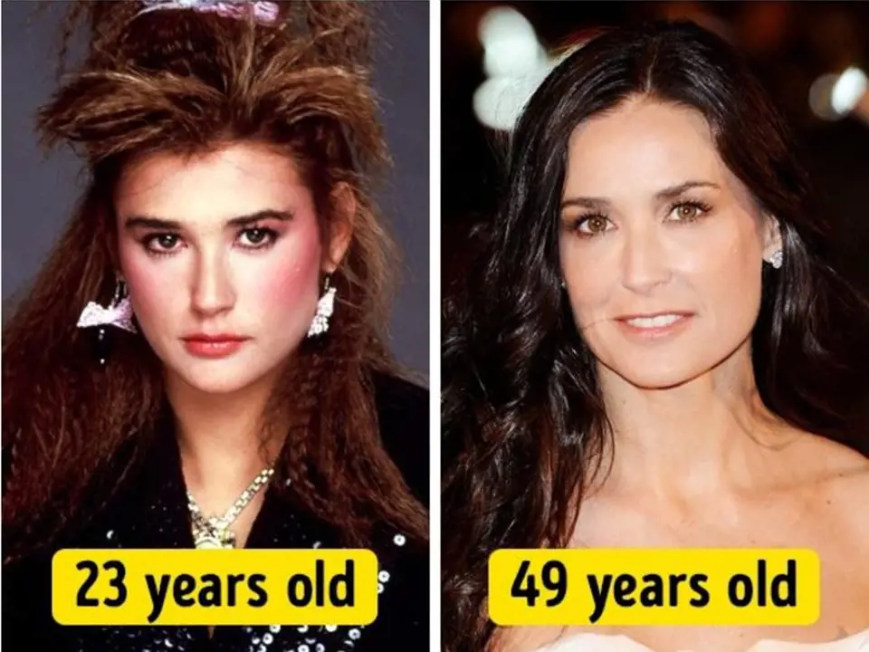 Demi Moore se zase tolik nezměnila, jen ty vlasy se jí naštěstí srovnaly.