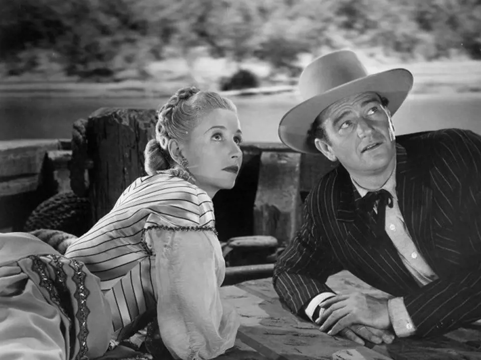 Věra Ralston-Hrubá a John Wayne ve filmu Dakota